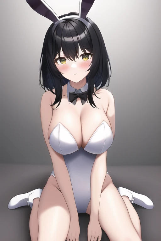 [NovelAI] Sitting with legs tucked under Bunny girl Large breasts Medium hair Masterpiece [Illustration]